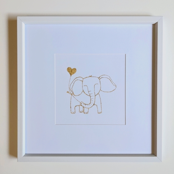 Hobby Lobby Gold Foil Elephant Framed Art - Picture 1 of 6